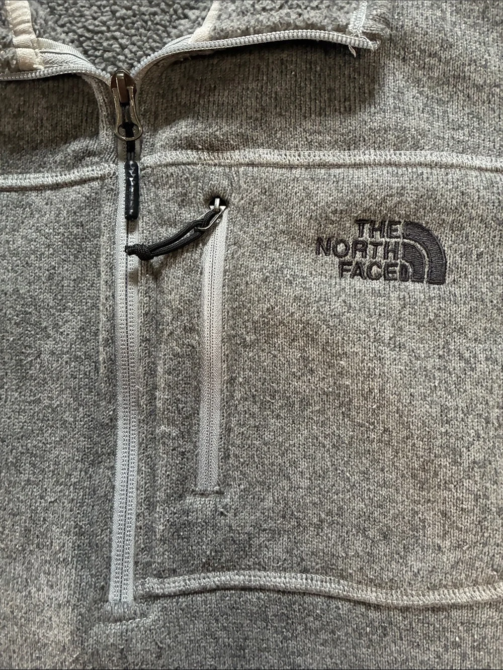 The North Face Men's Gray Gordon Lyons 1/4 Zip Fleece Pullover Size Small